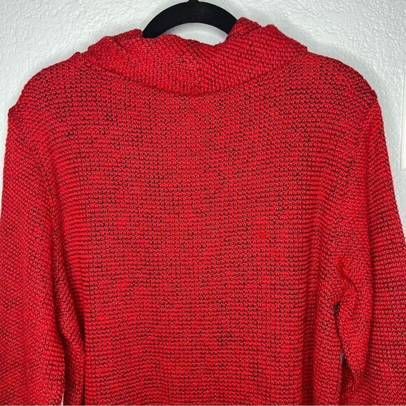 New! MULTIPLES Three Quarters Sleeve Cowl Collar Sharkbite Hem Red Sweater Sz XL - Picture 6 of 14
